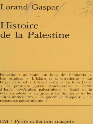 cover image of Histoire de la Palestine